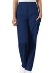 CHEROKEE Women's Petite Workwear Scrubs Pull-On Cargo Pant, Navy, Medium