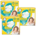 Newborn Nappies Bundle with 3 Packs of P Nappies Size 0 Premium Protection | 72 New Born Size 0
