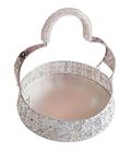 Rustik Craft - Vintage to Vogue Metal Silver Plated Mesh Wired Gift Hamper Box |Gift Hamper Basket| Baby Shower Gifting| Wedding Dry Fruit Hamper| Room Hamper Trays|Silver