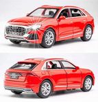 Umadiya® 1:32 Scale Audi Q8 SUV Zinc Alloy Pullback Car Model Metal Diecast Toy with Openable Doors, Sound and Light Toy Vehicle for Boys Children Decoration Toys【Colors as Per Stock】