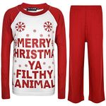 A2Z 4 Kids Boys Girls Ya Filthy Loungewear Long Sleeves Sleeves Xmas - PJS Ya Filthy Red 9-10.