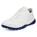 ECCO Men's Lt1 Hybrid Waterproof Golf Shoe, White/Blue, 7/7. 5 UK