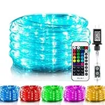 Color Changing Rope Lights Outdoor - 33FT Outdoor String Lights with Remote, 16 Colors Twinkle Christmas Lights for Bedroom Wedding Patio Garden Holiday Lights Decoration