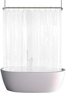 YISURE Shower Curtain for Clawfoot Tub 180x70 Inch Tub Curtain Liner with 6 Bottom Magnets PEVA Bathtub Curtain for Bathroom Vintage Freestanding Tub, Clear, No Hooks
