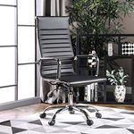 Finch Fox PU Leather Revolving High Back Office Chair/Desk Chair with Arms, Quality Plating (Black) Colour