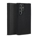 Case-Mate Wallet Genuine Leather Bookcase compatible with Samsung Galaxy S23 Ultra case leather [12 ft drop protection | Integrated flap closure | Money and card pockets | Handmade leather] - Black