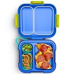 Zoku - Bento Box for thinKitchen:,with Ice Pack, Lunch Box for Kids, Easy to Carry and Clean, Freezer Pack Keeps Food Fresh, Fits Any Snack or Meal, Leakproof (Neat Bento) (Blue)