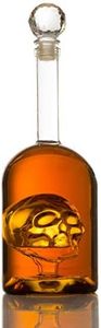 Skull Decanter in Bottler Skull Head by The Wine Savant 750ml, Skull Bottle Skull Face Enlarges with Whiskey, Tequila, Bourbon Scotch or Rum - Great Gift for Any Bar!