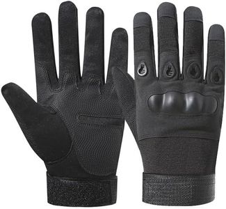 Alexvyan Black Tactical Full Finger Gloves for Sports, Hard Knuckle, Gym, Hiking, Cycling, Travelling, Camping, Outdoor, Motorcycle Biking Riding, Arm Shooting Gym Gloves (Medium Size)