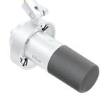 FIFINE XLR/USB Dynamic Microphone for Podcast, Vocal Recording Mic for PC with Mute Button, Headphones Jack, Gain Knob, Studio Mic for Streaming, Voice Over, Music Singing-K688 White