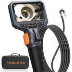Teslong 10FT Articulating Borescope with Light, 0.25inch Two-Way Mechanic Endoscope Inspection Camera with Articulated Probe, Flexible Fiber Optic Snake Scope Cam for Wall Automotive Engine Inspect