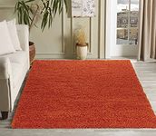 Serdim Rugs Living Room Shaggy Area Rugs, Polypropylene, Orange, 120x170cm(4'x5'6)