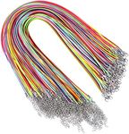 Necklace Cord, YGDZ 100pcs Waxed Necklace Cord Bulk with Clasp Necklace Rope String for Necklace Bracelet Jewelry Making Accessories, Multicolor(Thickness 1.5mm)