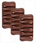 3PCS Silicone Chocolate Moulds, 6-Cavity Spoon Shaped Chocolate Molds Nonstick Reusable DIY Baking Moulds for Candy Fondant Jelly Chocolate and Bread