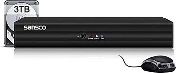 SANSCO HD 5MP Lite 16 Channel Digital Video Recorder Hybrid DVR with 3TB Hard Drive for CCTV Security Camera System, Support AHD/CVI/TVI/IP/CVBS Cameras, Works on Mobile App, Motion Activated Alerts