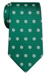 Retreez Christmas Snowflakes Pattern Woven Microfiber 3.15" Men's Tie - Green
