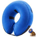 E-KOMG Dog Cone After Surgery, Protective Inflatable Collar, Blow Up Dog Collar, Pet Recovery Collar for Dogs and Cats Soft (X-Large(18" and up), Blue)