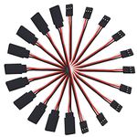 RGBZONE 10 Pcs 150mm/5.9inch RC Servo Extension Cable, Male to Female JR Plug RC Remote Control, ECS Wire Extension RC Servo Wire Extension for JR Style KK MWC Remote Control Parts (30-Cores)