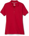 French Toast Women's Teens and Juniors' Short Sleeve Stretch Pique Polo Shirt, Red, Small, Red, Small