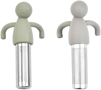 Wekuw 2 Pièces Infuseur à Thé, Passoire à Thé, Infuseur de Thé Silicone Acier Inoxydable, Boule à Thé, Filtre à Thé Suspendu, Pour Feuilles de Thé en Vrac, Theiere, Tasse, Mug