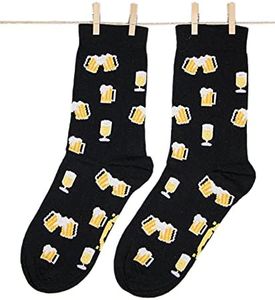 Roits Calze Birra Nero Donna 36-40 - Calzini Fantasia Divertenti Disegni Colorati Originali Simpatici Accessori Regalo Beer