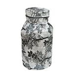 Shinzo Cotton Washable Brown Color Designed LPG Gas Cylinder Cover with Dustproof (Pack of 1, Grey Leaf)