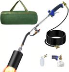 Propane Torch Weed Burner Kit, Weed Torch with 1lb Propane Cylinder Converter, Output 1,200,000 BTU,10FT Hose, Heavy Duty Blow Torch with Self Igniter (weed torch set)