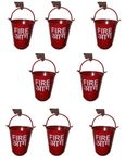 Safety Fire Bucket for Fireplace Burning Wood Indoor/Outdoor Ashes Carrier Container Red Color (Pack of 8)