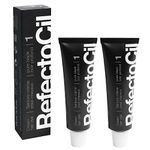 RefectoCil Eyebrow and Eyelash Tint 2-Pack – Professional Hair Tint for Long-Lasting Color – Black (#1)