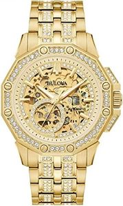 Bulova Men's Octava Gold-Tone Skeleton Dial Watch (98A292)