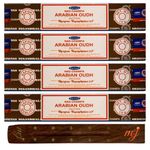 Original Satya Nag Champa Arabian Oodh Incense Sticks | with M&J incense sticks holder | x4 pack | for Aromatherapy, Spa, Yoga, Weddings, Meditation, Healing, Positivity and Relaxation