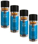 Hycote XUK027 Matt Black Fast Drying Spray Paint 400ml X 4