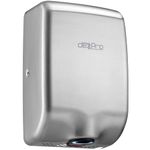 Dexpro 1kW Compact Automatic Hand Dryer with High Speed Cool and Hot Air Settings 10 Second Dry Time and LED Downlight for Retail and Commercial Bathrooms and Washrooms (Silver)