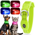 YFbrite Light up Dog Collars, USB Rechargeable LED Dog Collar, Adjustable LED Cat Collar, Durable Flashing Collar for Cats, Puppy, Small, Medium, Large Dogs (Green, XS)