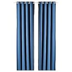 IKEA HILLEBORG Room Darkening Curtains, 1 Pair, 145x300 cm, Blue