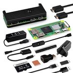 GeeekPi Raspberry Pi Zero 2 W Starter Kit,with RPi Zero 2 W Aluminum Case,32GB SD Card Preloaded OS,QC3.0 Power Supply, 20Pin Header,Micro USB to OTG Adapter,HDMI Cable,Heatsink,ON/Off Switch Cable