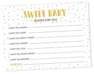 Inkdotpot Wishes For Baby Cards For Baby Shower - Boy, Girl Baby Shower Party Collection, Bird Theme, Wishes For The Baby Cards, Activities Party Supplies - Pack Of 50