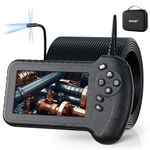 50FT Triple Lens Borescope NIDAGE 5" IPS Screen Inspection Camera 1080P Industrial Endoscope Camera with Light, Split Screen, Toolbox, Waterproof Drain Snake Camera for Wall Duct Pipe Plumbing Sewer