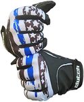 Clutch Sports Apparel Leather Softball/Baseball Batting Gloves, Blue Line American Flag Pattern, Padded, Stylish, Comfortable Finger Fit, Mesh Perforated Sheep Skin Palm, for Adults & Youth, X-Large