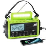 Raynic Emergency Weather Radio, 5000mAh/18500mWh Weather Radio, Portable Solar Hand Crank Radio with AM/FM/SW/NOAA, Cell Phone Charger, Headphone Jack, Flashlight and SOS Siren