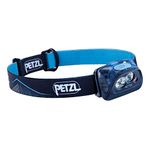 PETZL ACTIK Headlamp - Compact Multi-Beam 350 Lumen Headlamp with Red Lighting for Hiking, Climbing, and Camping - Blue