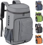 Maelstrom Cooler Backpack,35 Can Backpack Cooler Leakproof,Insulated Soft Cooler Bag,Beach Cooler Camping Cooler,Ice Chest Backpack,Travel Cooler for Grocery Shopping,Kayaking,Fishing,Hiking,Grey