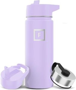 IRON °FLASK Sports Water Bottle - Wide Mouth with 3 Spout Lids - Stainless Steel Gym & Outdoor Bottles for Men, Women & Kids - Double Walled, Insulated Thermos, Metal Canteen - Lavender, 18 Oz
