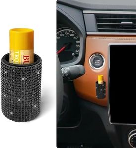 xbrtaia 1 Pack Upright Car Chapstick Holder, Bling Insulating Lip Balm Holder,Rhinestone Car Accessories for Women Interior,Suitable for Most Vehicles.(Black)