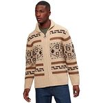 Pendleton Men's The Original Westerley Zip Up Cardigan Sweater, Tan/Brown, XL