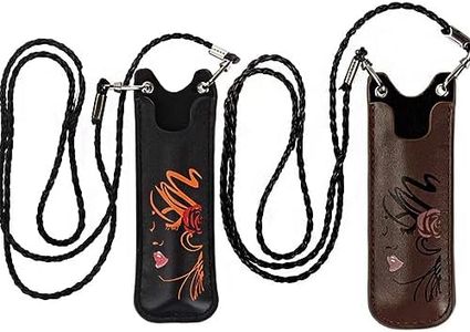 2PCS PU pouch with long lanyard for Pen batteries (Black + Brown)