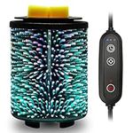 Electric Wax Melt Warmer with Timer (2/4/8H), 7-Color Changing LED Night Light, Removable Silicone Dish, PTC Safe Heating - Art-Glass Design for Home, Office Décor, Gifts for Mom