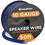 InstallGear 10 Gauge Speaker Wire - 99.9% Oxygen-Free Copper (OFC) - Blue/Black (50-feet)