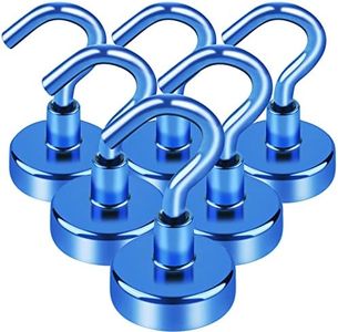 LOVIMAG Magnetic Hooks，25Lbs Magnet Hooks for Cruise Cabin, Magnetic Hooks for Hanging, Fridge, Classroom, Refrigerator, Ceiling, Office, Kitchen. Grill, Garage-6 Pack of Blue