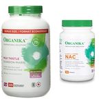Organika Milk Thistle 250 Mg 220 vcaps + NAC (N-Acetyl-L-Cysteine) 500mg 180caps | Liver Support Bundle